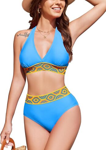 AI'MAGE Women's Bikini Sets High Waisted Swimsuit Two Piece Bathing Suits Push Up Bikini Tummy Control Swimsuits S-XXL in Kuwait