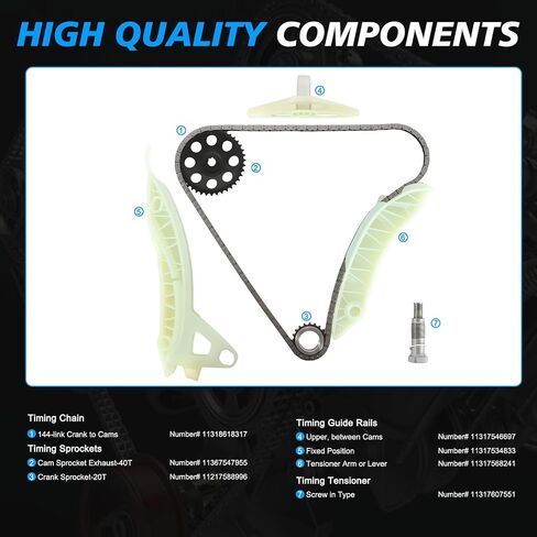 06H105209AT Engine Timing Chain Kit Fits for 2008-2013 A3 2.0L, for 2009-2015 A4 2.0L, for 2010-2015 A5 2.0L, for 2012-2015 A6 2.0L, for 2009-2015 Eos 2.0L, 06K109158AA 06H109467AF 06K109467K in Saudi Arabia
