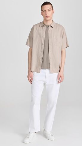 Vince Men's Linen Short Sleeve Shirt in Saudi Arabia