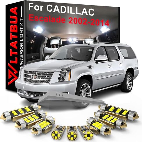 LED Interior Light Kit Package Replacement for CADILLAC Escalade 2002 2003 2004 2005 2006 2007 2008 2009 2010 2011 2012 2013 2014, Super Bright 6000K White Bulbs in Saudi Arabia