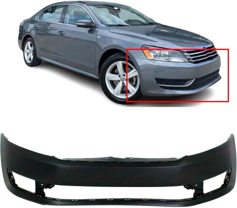 FitParts Compatible with Front Bumper Cover Fascia 2012-2015 VW Volkswagen Passat Sedan TDI SEL SE S. New, Primed Without Sensor Holes, With Fog Light Holes. VW1000199 561807217BGRU in Saudi Arabia