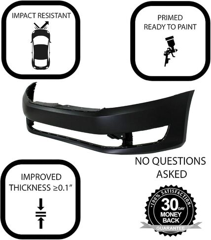 FitParts Compatible with Front Bumper Cover Fascia 2012-2015 VW Volkswagen Passat Sedan TDI SEL SE S. New, Primed Without Sensor Holes, With Fog Light Holes. VW1000199 561807217BGRU in Saudi Arabia