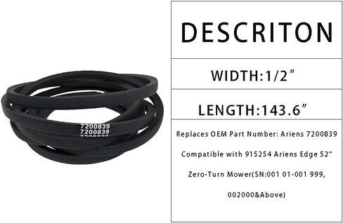 fits 42 inch Lawn Mower Deck Belt Replaces John Deere GX20072 GY20570,Deck Drive Belt Compatible with L 100 130 1742 D100 D110 D120 D130 X110 X125 X145 E100 E110 E120 in Kuwait