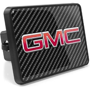 Compatible with - GMC Logo UV Graphic Carbon Fiber Look Metal Face-Plate on ABS Plastic 2 Tow Hitch Cover in Saudi Arabia
