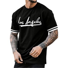 Milumia Men's Letter Graphic Short Sleeve Shirts Crew Neck Casual Tee Shirt Tops in Saudi Arabia