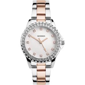 Sekonda Women's Quartz Watch 33mm with Stone Set Case, Analogue Display and Stainless Steel Bracelet in Saudi Arabia