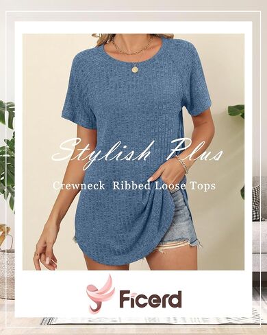 Ficerd 3 Pack Tuct Short Women Short Sleeve Tunic Turs ، Raglan Sleeve Sleeve المنحنية المنحنية المنقسمة من الطقوس القمصان فضفاضة in Saudi Arabia