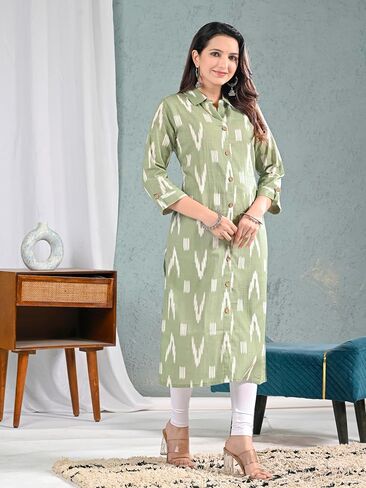 Chichi Indian Women's Printed Cotton Kurti Top in Kuwait