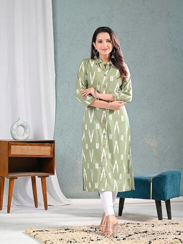 Chichi Indian Women's Printed Cotton Kurti Top in Kuwait