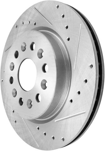 Detroit Axle-دوارات الفرامل لـ 17-22 GMC Acadia 18-23 Chevy Traverse Buick Enclave 19-23 ، الدوارات الخلفية المحفورة والاحتفال بالقرص: 12.64 بوصة أمامية و 12.40 بوصة متداولات خلفية بوصة in Kuwait