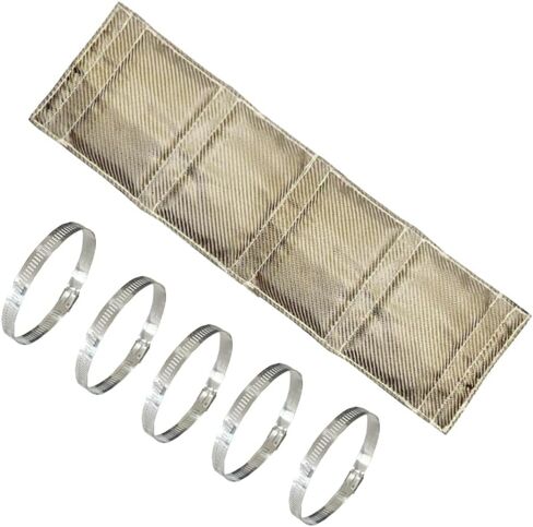 Titanium Pipe Heat Shield 4'' x 8'' Exhaust Heat Wrap Motorcycle Heat Guard Cover with 2 PCS Stainless Steel Clamps in Saudi Arabia