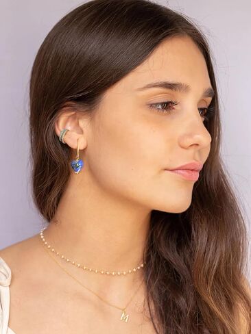 Handmade Murano Glass Heart Earrings for Women, Gold-Plated Drop Earrings, Lightweight Romantic Jewelry for Women, Anniversaries, Birthdays, Everyday Wear,Gift for Her in Kuwait