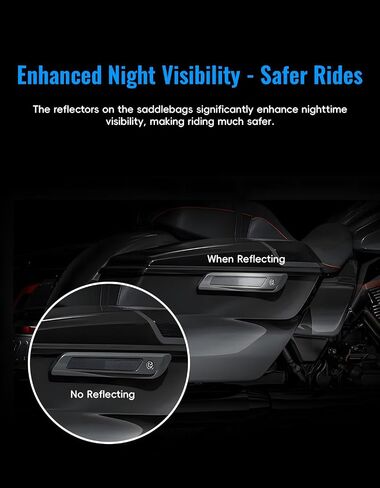 Saddlebag Reflectors Inserts for Road Glide 2024, Smoked Saddle Bag Hinge Latch Cover Reflectors for Harley Touring CVO Street Glide Road Glide FLHX FLTRX FLTRXSTSE 2023-2025 Accessories in Saudi Arabia