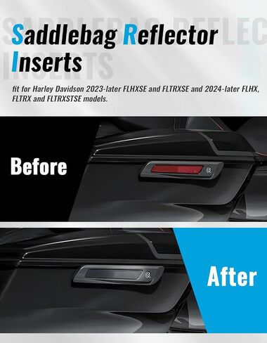 Saddlebag Reflectors Inserts for Road Glide 2024, Smoked Saddle Bag Hinge Latch Cover Reflectors for Harley Touring CVO Street Glide Road Glide FLHX FLTRX FLTRXSTSE 2023-2025 Accessories in Saudi Arabia
