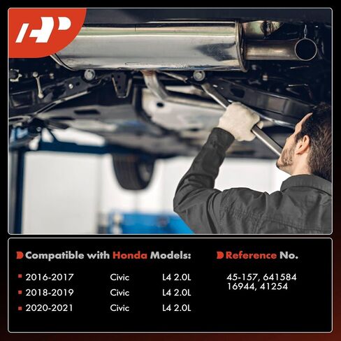 A-Premium Front Pront Convalter with Gasket Kit-Fit Direct-Fit متوافق مع Honda Civic 2016 2017 2018 2019 2020 2021 ، 2.0L ، E.P.A. متوافق in Saudi Arabia