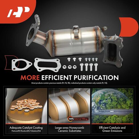 A-Premium Front Pront Convalter with Gasket Kit-Fit Direct-Fit متوافق مع Honda Civic 2016 2017 2018 2019 2020 2021 ، 2.0L ، E.P.A. متوافق in Saudi Arabia