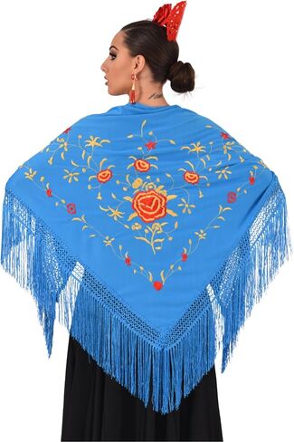 Mantón de Flamenco MEDIANO bordado a una cara. 160 × 75 سم. فليكوس دي 15 سم in Saudi Arabia