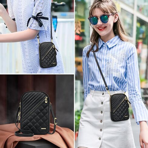 أكياس Nuoku Small Crossbody للنساء محفوظات الهاتف الخليوي النباتي للنساء مع سحاب مزدوج ، محفظة RFID in Saudi Arabia