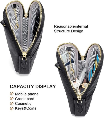 أكياس Nuoku Small Crossbody للنساء محفوظات الهاتف الخليوي النباتي للنساء مع سحاب مزدوج ، محفظة RFID in Saudi Arabia