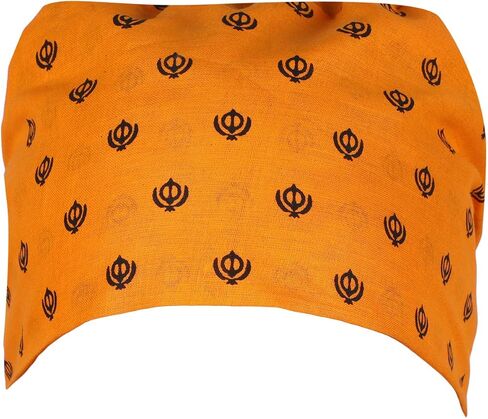 BISMAADH 100% Cotton Sikh Religious Khanda Printed Patka Durag Skull Cap in Saudi Arabia
