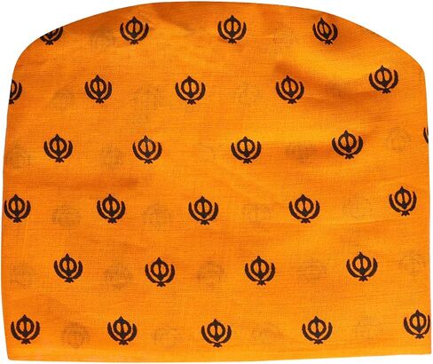 BISMAADH 100% Cotton Sikh Religious Khanda Printed Patka Durag Skull Cap in Saudi Arabia