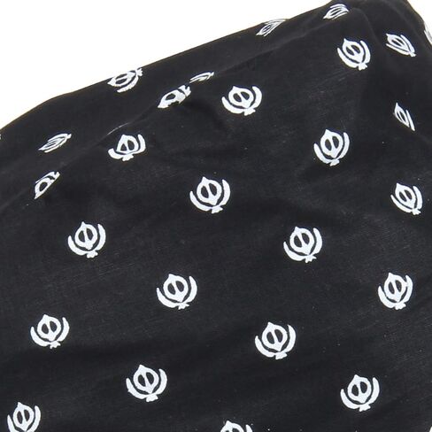BISMAADH 100% Cotton Sikh Religious Khanda Printed Patka Durag Skull Cap in Saudi Arabia