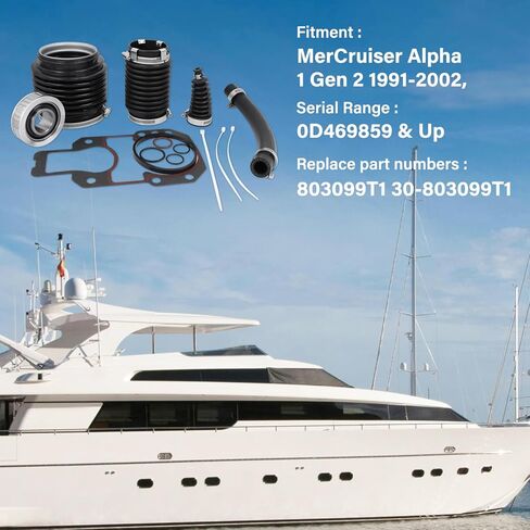 803099T1 Transom Seal Service Kit KIT REPLICE for mercruiser alpha One Gen 2 بمفصل Gimbal u و exhaut bellows 30-803099T1 in Kuwait