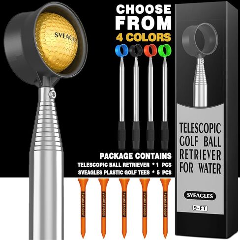 Golf Ball Retriever Telescopic for Water, 12Ft/9Ft Two-Sided Golf Ball Grabber Stainless Steel Ball Retriever Tool Golf Ball Picker Golf Accessories in Saudi Arabia