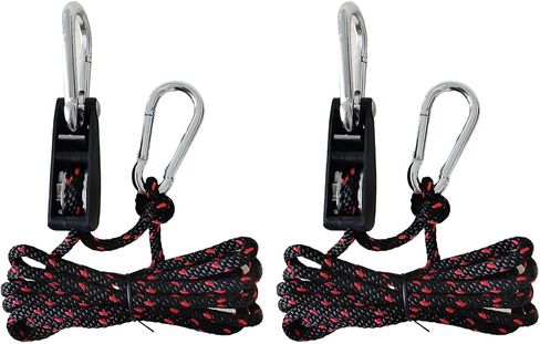 Ratchet Tie Down Straps, 1/4" (6mm) Adjustable Rope Hangers(4pcs, 12ft/Pack), Suitable for Kayak Fixation, Freight Transportation, Trucks, Tents, Hanging Plants and Various Bundling Uses in Kuwait