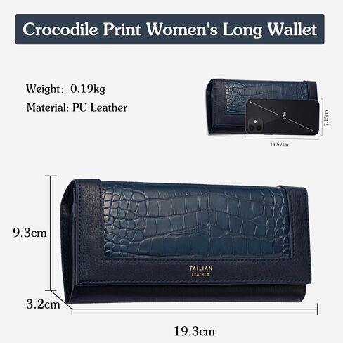 PORRASSO Women Wallets Elegant Purse Ladies Wallet Card Holder Multi-Compartment Wallet Phone Bag Change Pouch Black in Kuwait