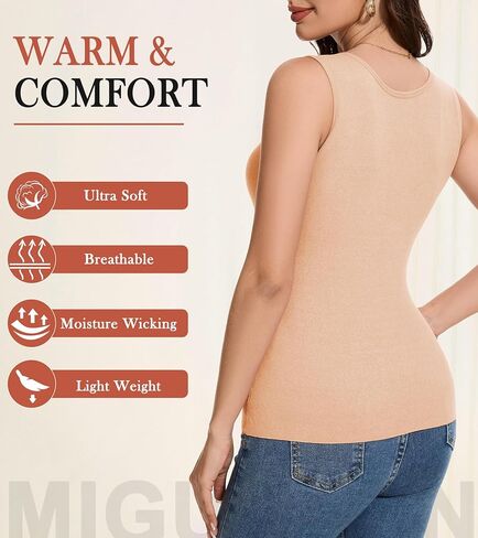 Thermal Tank Top Women Fleece Lined Undershirt V Neck Lace Camisole Tops Warm Base Layer Underwear Cami Vest in Kuwait