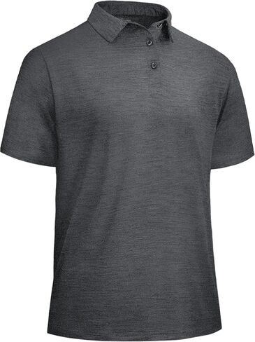 LalaHooK Polo Shirts for Men - Short Sleeve Quick Dry Moisture Wicking Black Golf T Shirts for Work Casual Athletic in Saudi Arabia