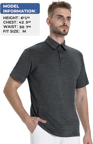 LalaHooK Polo Shirts for Men - Short Sleeve Quick Dry Moisture Wicking Black Golf T Shirts for Work Casual Athletic in Saudi Arabia