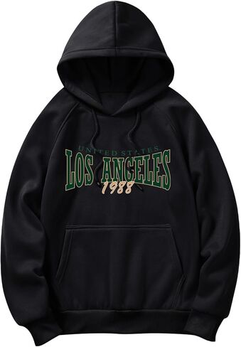 SOLY HUX Graphic Hoodies for Men Vintage Hooded Sweatshirt Letter Print Pocket Pullover Top in Kuwait