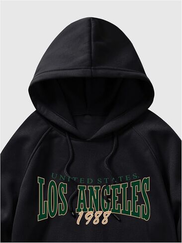 SOLY HUX Graphic Hoodies for Men Vintage Hooded Sweatshirt Letter Print Pocket Pullover Top in Kuwait