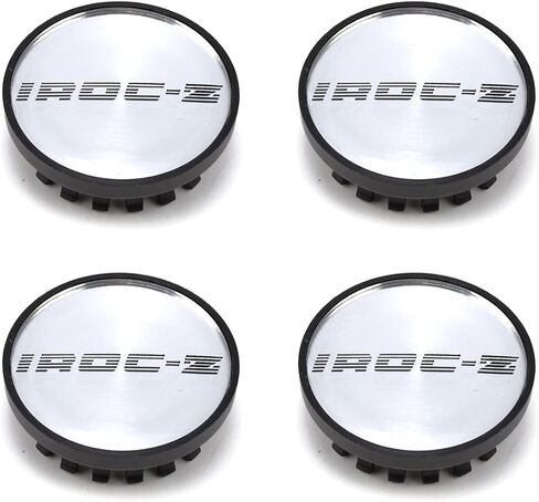 Silver & Black 16 Inch Wheel Center Center Caps مع استبدال الشعارات للفترة 1988-1990 Chevrolet Iroc Z Camaro in Saudi Arabia