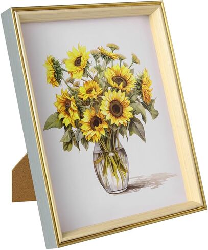 6x6 Picture Frame Blue Gold Beige Resin Photo Frame for Tabletop or Wall in Kuwait