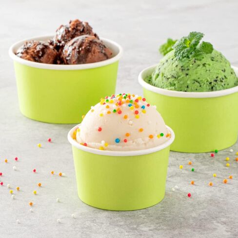 Coppetta 3-Ounce Dessert Cups, 200 Disposable Ice Cream Cups - Lids Sold Separately, Heavy-Duty, White Paper Frozen Yogurt Bowls, For Hot And Cold Foods, Perfect For Gelato Or Mousse - Restaurantware in Kuwait