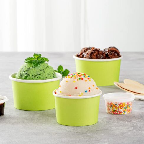 Coppetta 3-Ounce Dessert Cups, 200 Disposable Ice Cream Cups - Lids Sold Separately, Heavy-Duty, White Paper Frozen Yogurt Bowls, For Hot And Cold Foods, Perfect For Gelato Or Mousse - Restaurantware in Kuwait
