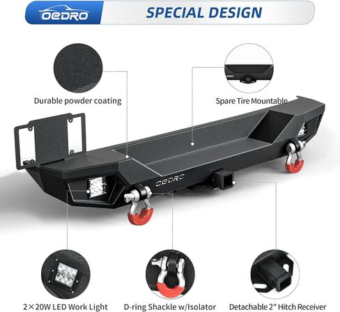 Oedro الأمامي المصد متوافق مع 2018-2025 Jeep Wrangler JL/JLU ، 20-25 مصارع ، مصد زاحف الصخ in Kuwait