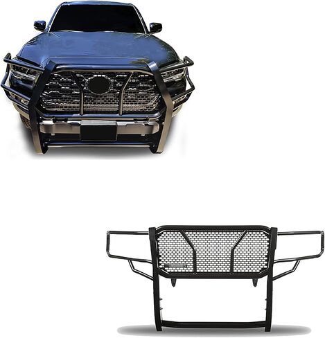 Black Horse RUGGED Heavy Duty Grille Brush Bumper Guard Modular Black Compatible with 2016-2023 Toyota Tacoma(Blocks Sensor)-RU-TOTA16-B in Saudi Arabia