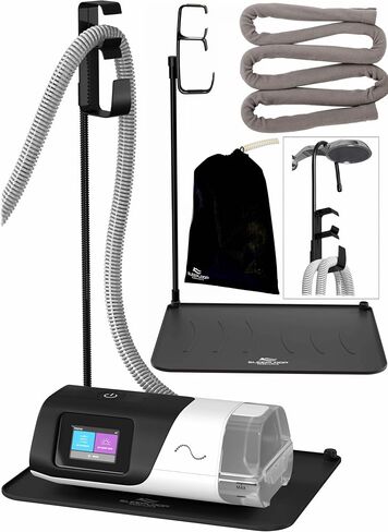 بالنسبة إلى حامل دعم خرطوم قناع CPAP + غطاء الأنابيب المعزول مع Stand Stand for CPAP Nightstand - لمنظم الحصير بجانب السرير CPAP مع غطاء غبار القناع النظيف - لملحقات CPAP (طويل القامة) in Kuwait