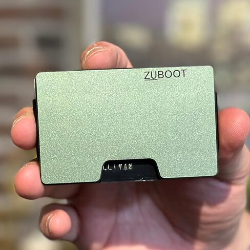 محفظة RFID النحيفة للرجال-محفظة جيب الألمنيوم الأمامية مع مقطع نقدي قابل للإزالة ، حزام نقدي وحامل Airtag المدمج-تصميم معدني خفيف الوزن ، متين (أخضر ، يحمل 16 بطاقة) in Kuwait