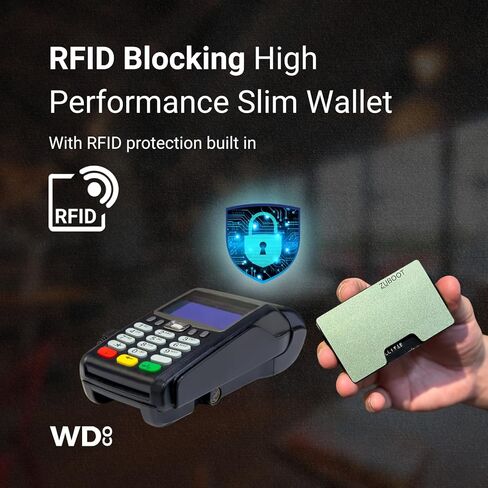 محفظة RFID النحيفة للرجال-محفظة جيب الألمنيوم الأمامية مع مقطع نقدي قابل للإزالة ، حزام نقدي وحامل Airtag المدمج-تصميم معدني خفيف الوزن ، متين (أخضر ، يحمل 16 بطاقة) in Kuwait