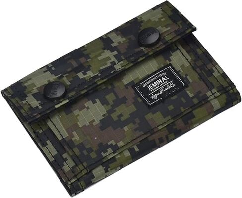 JEMINAL Camo Bifold Wallet for Men Thin Nylon Short Wallet with Cash Zipper Pocket Green in Kuwait