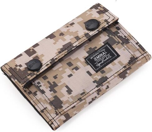 JEMINAL Camo Bifold Wallet for Men Thin Nylon Short Wallet with Cash Zipper Pocket Green in Kuwait