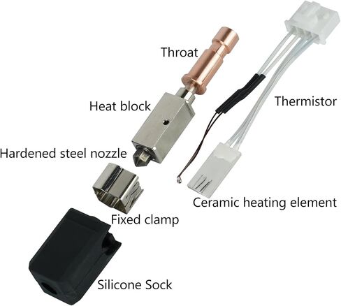 Upgrade Hotend Kit for Kobra 3, 24V 60W Ceramic Heater Print Head Hot End Kit with 0.2/0.4/0.6mm Hardened Steel Nozzle for Kobra 3, Kobra 3 Combo in Kuwait