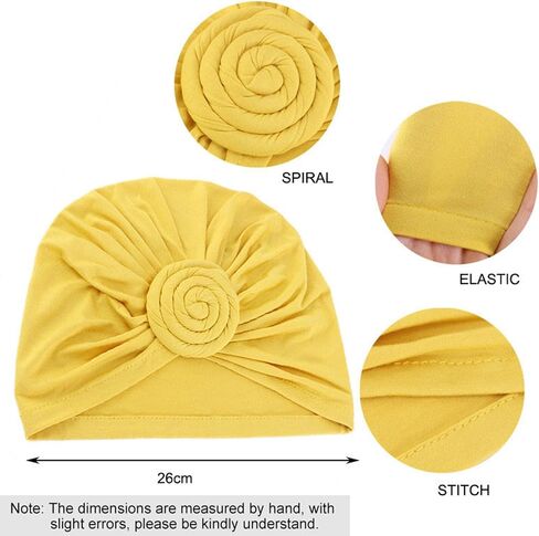 6 Pieces African Turban Flower Knot Headwrap Pre Tied Bonnet Beanie Cap Hair Loss Wrap Headband Tie for Women Girls Multi in Saudi Arabia