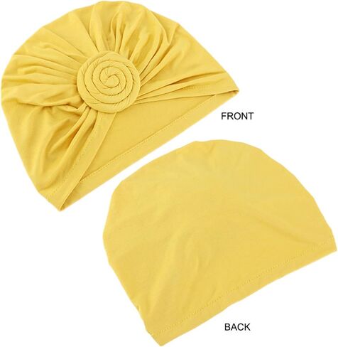 6 Pieces African Turban Flower Knot Headwrap Pre Tied Bonnet Beanie Cap Hair Loss Wrap Headband Tie for Women Girls Multi in Saudi Arabia