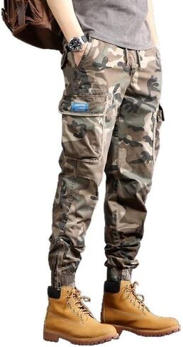 TOONRAIN Camo Cargo Pants for Men Casual Drawstring Sweatpants Camouflage Joggers Trouser with Pockets in Kuwait